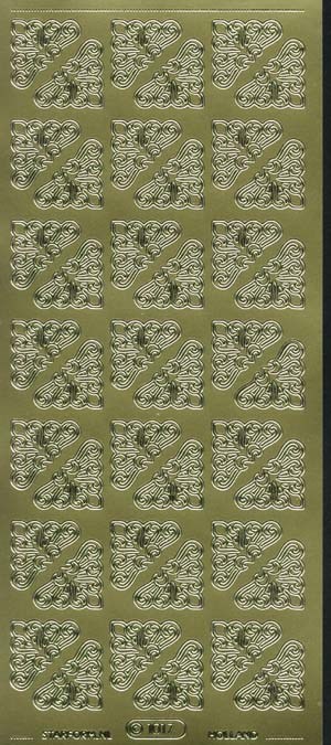 1017 - Hj�rner - stickers - guld